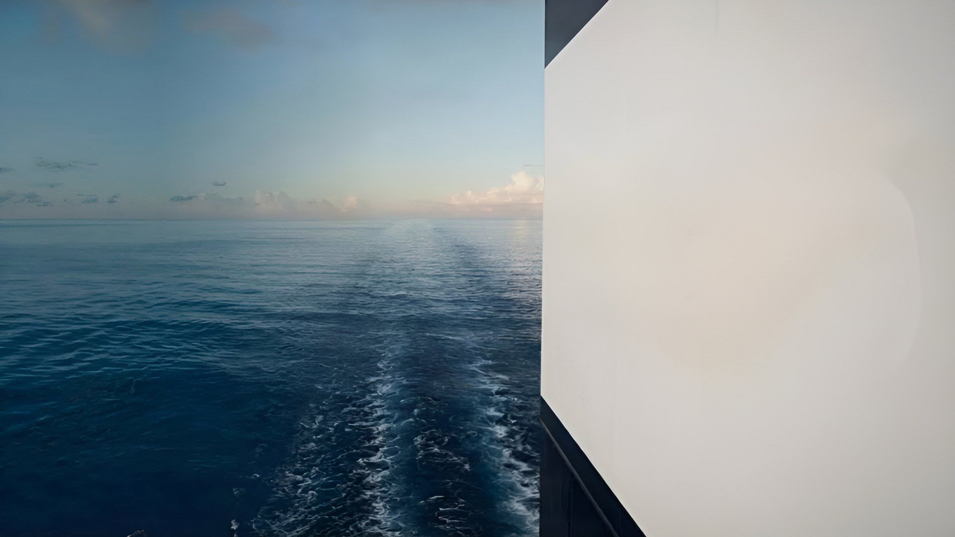 Wake of a ship on the open sea