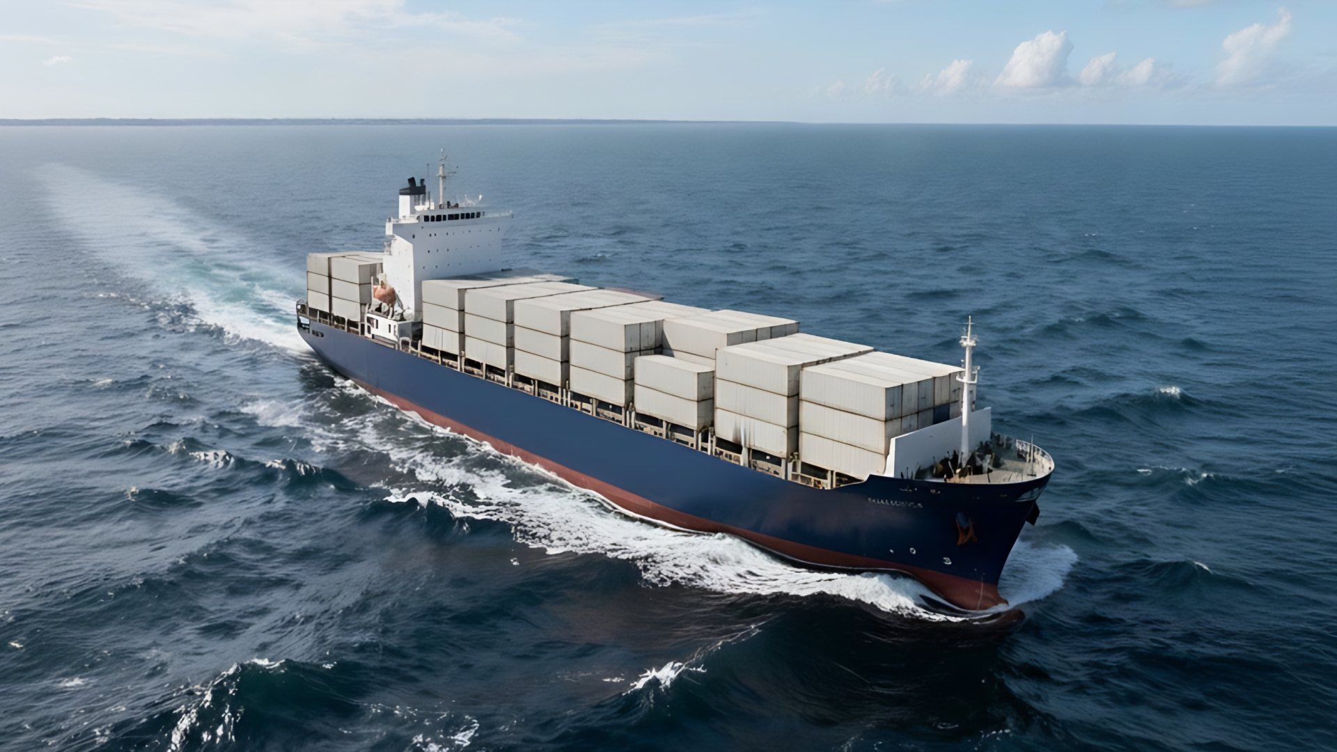 Container ship at sea